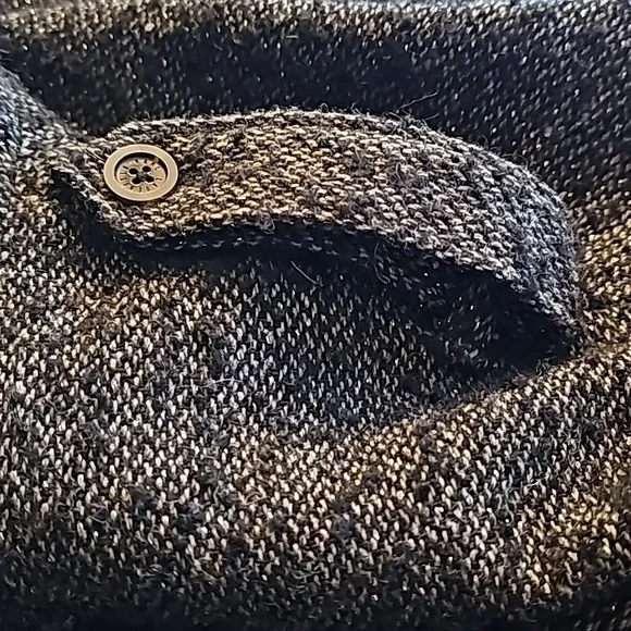 Karl Lagerfeld for Macy's Metallic Tweed Dress Zip Front Gray w/ Epaulets Size M - Picture 14 of 16